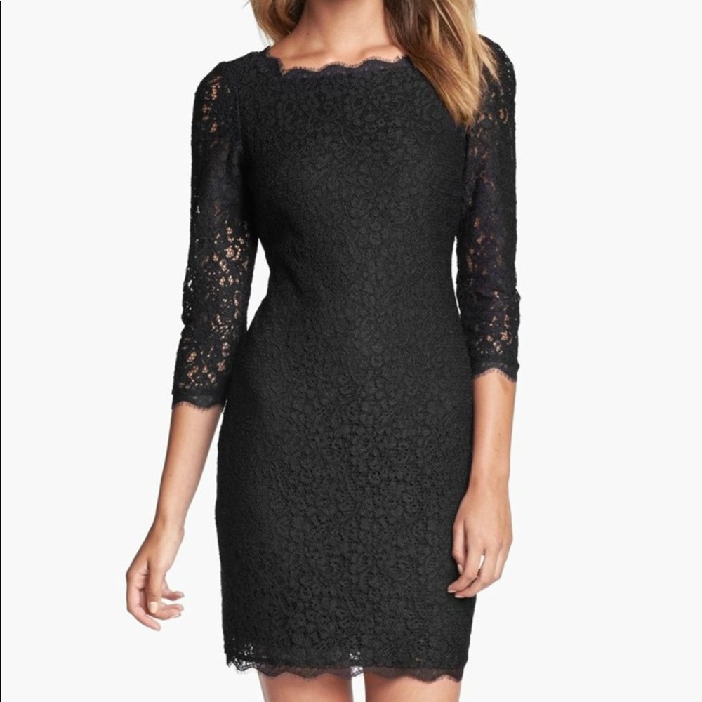 Adrianna Papell Lace Dress with 3/4 sleeve